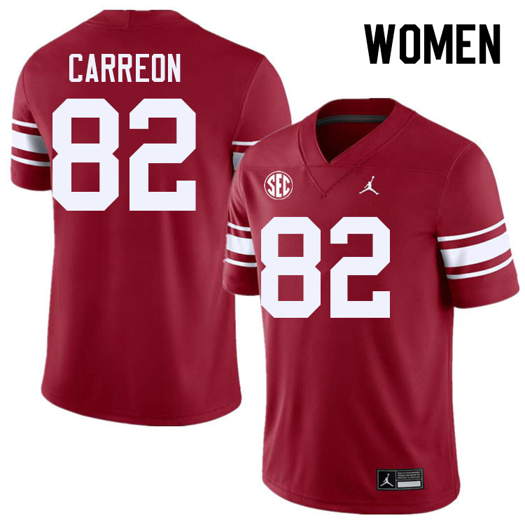 Women #82 Ivan Carreon Oklahoma Sooners 2024 SEC Conference College Football Jerseys-Throwback